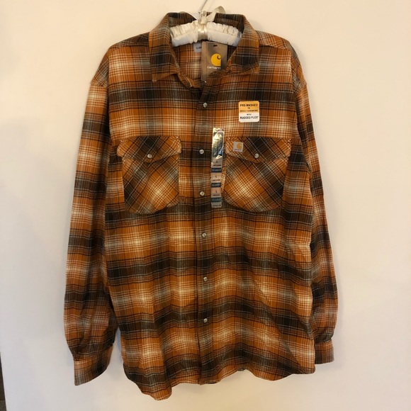 Carhartt Other - CARHARTT MEN'S RUGGED FLEX PLAID RELAXED LONG SLEEVE WESTERN FLANNEL SHIRT